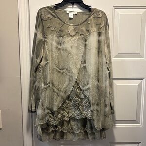 Chic Olive Layered Women's Tunic